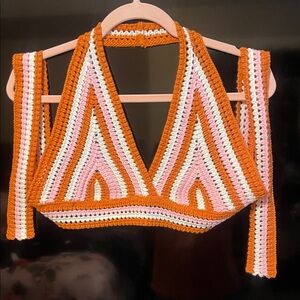 Lulu's Vibrant Crochet Crop Top